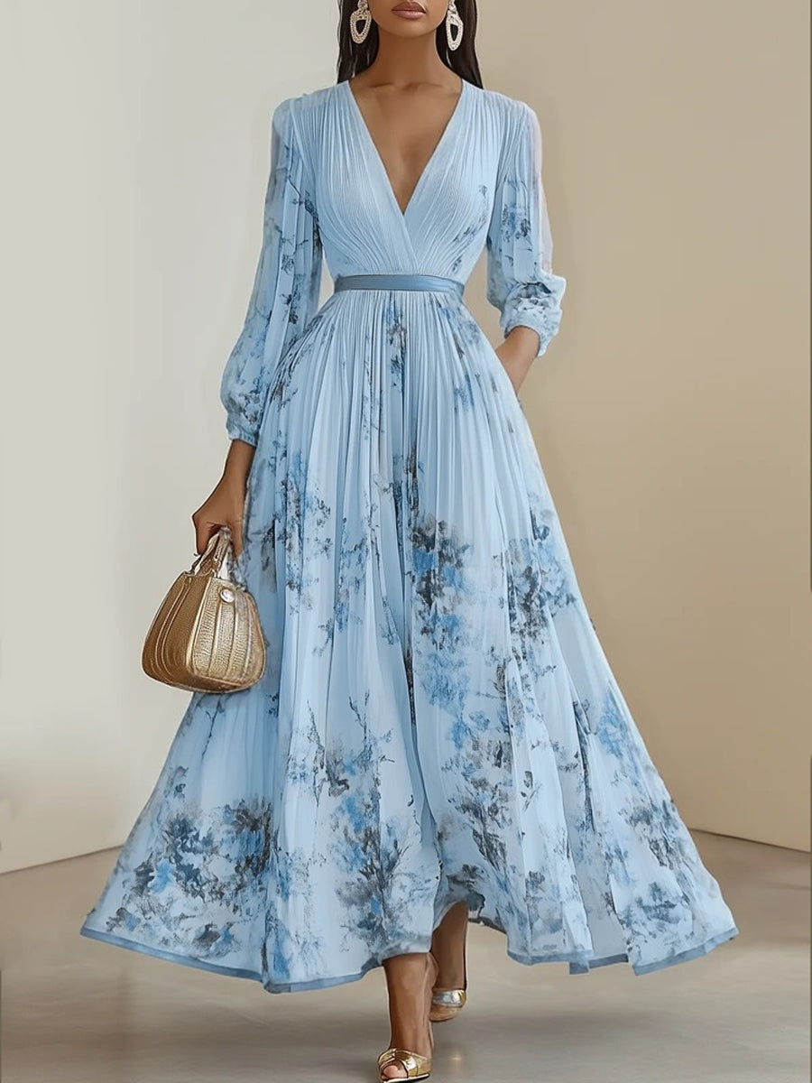 Floral Art Print Maxi Dress