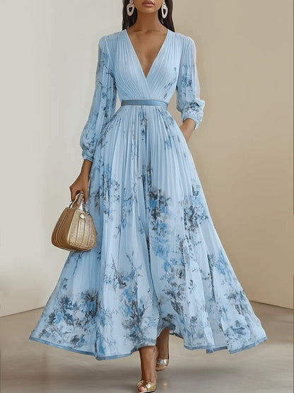 Floral Art Print Maxi Dress
