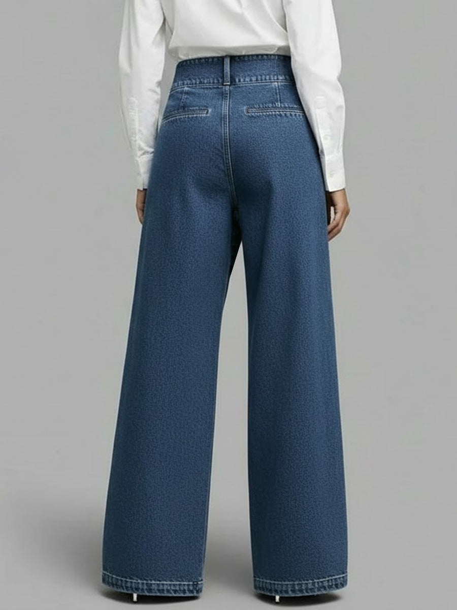 High‐waisted Relaxed Wide‐leg Denim Jeans with Everyday Comfort