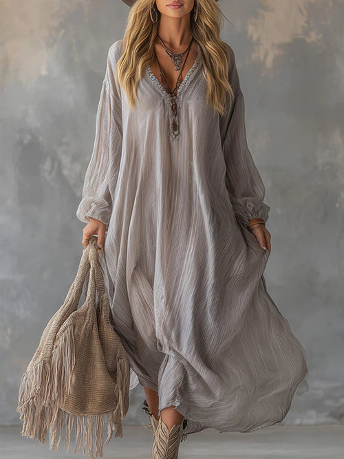 Lazy, Wrinkled Chiffon Dress