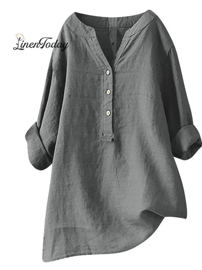 Retro Cotton and Linen Casual Shirt