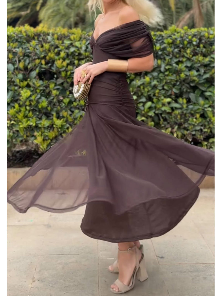 Elegant Mesh Boutonniere Dress