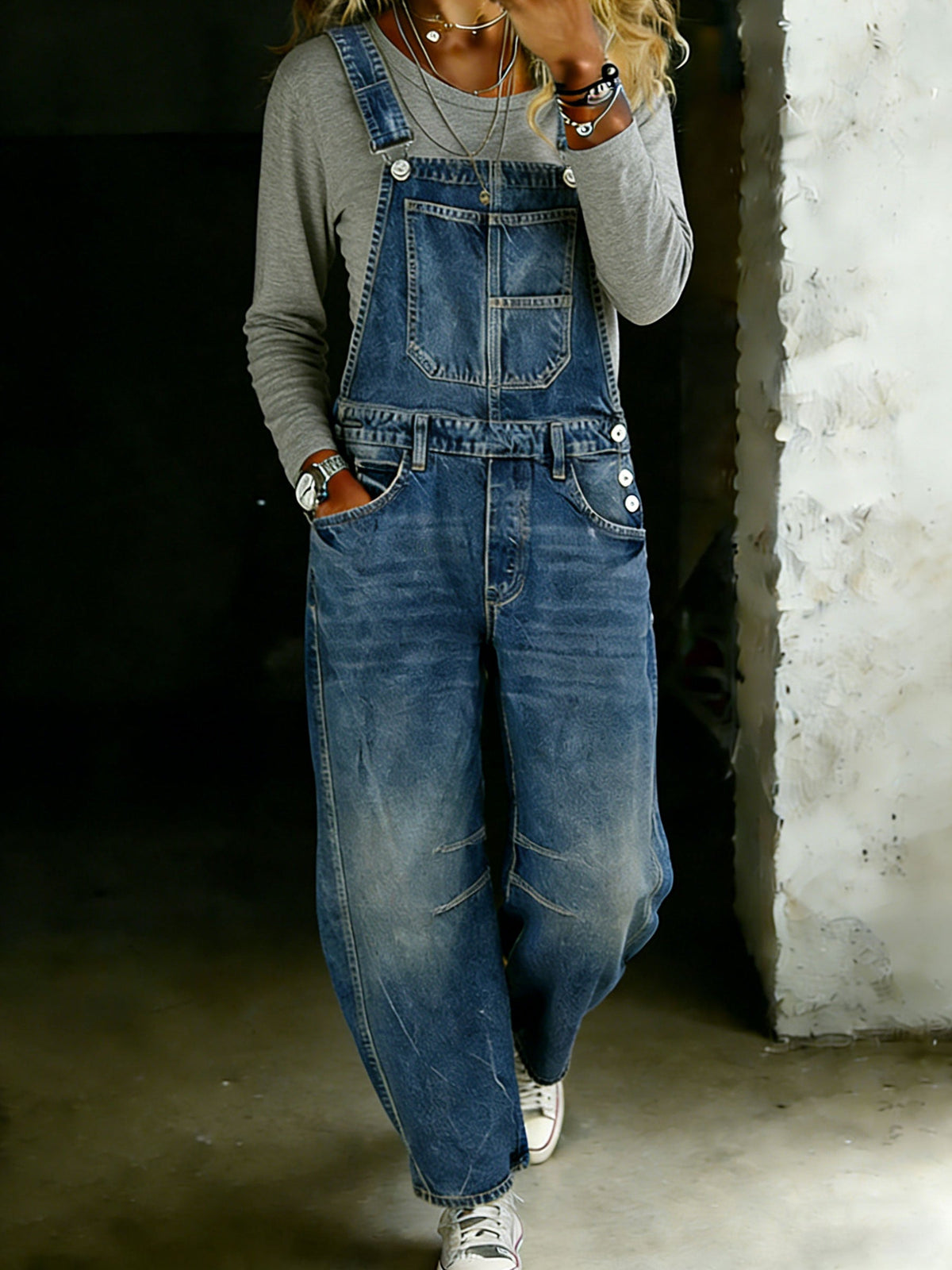 Casual One Piece Denim Jumpsuit