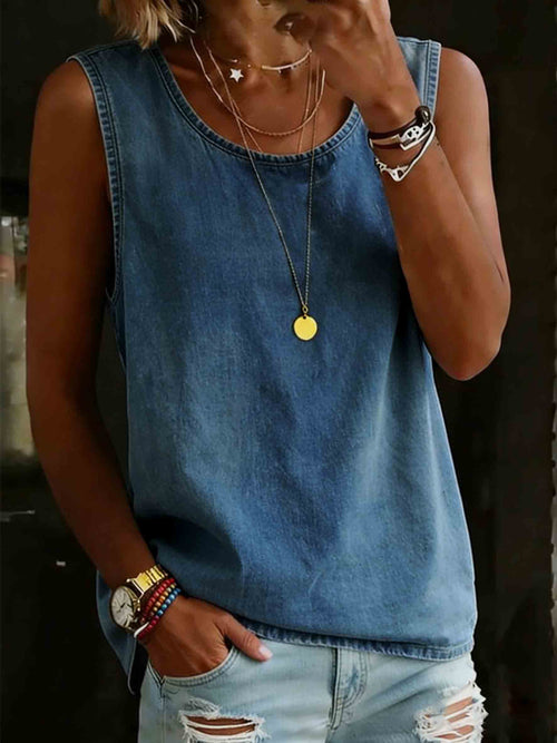 Cotton Denim Tank Top
