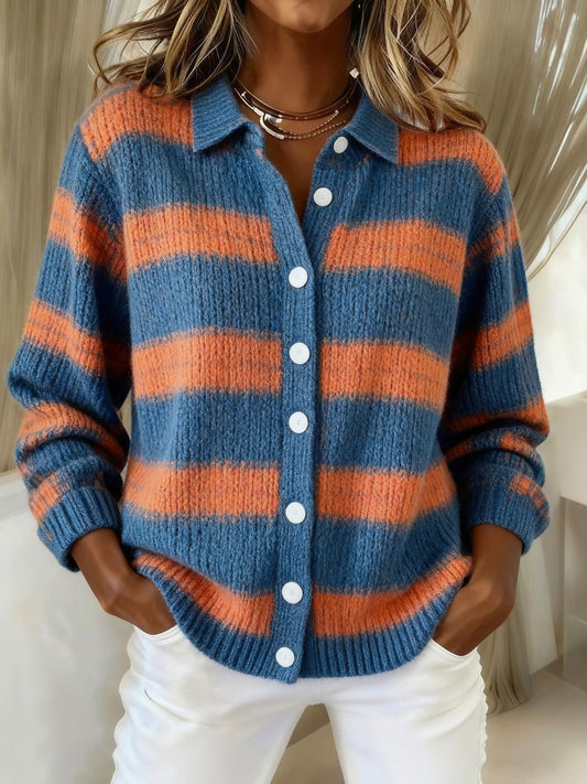 Plaid Print Casual Cotton Buttoned Cardigan Sweater