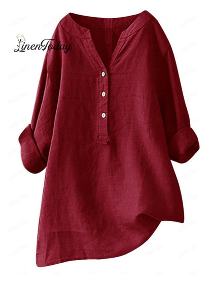 Retro Cotton and Linen Casual Shirt