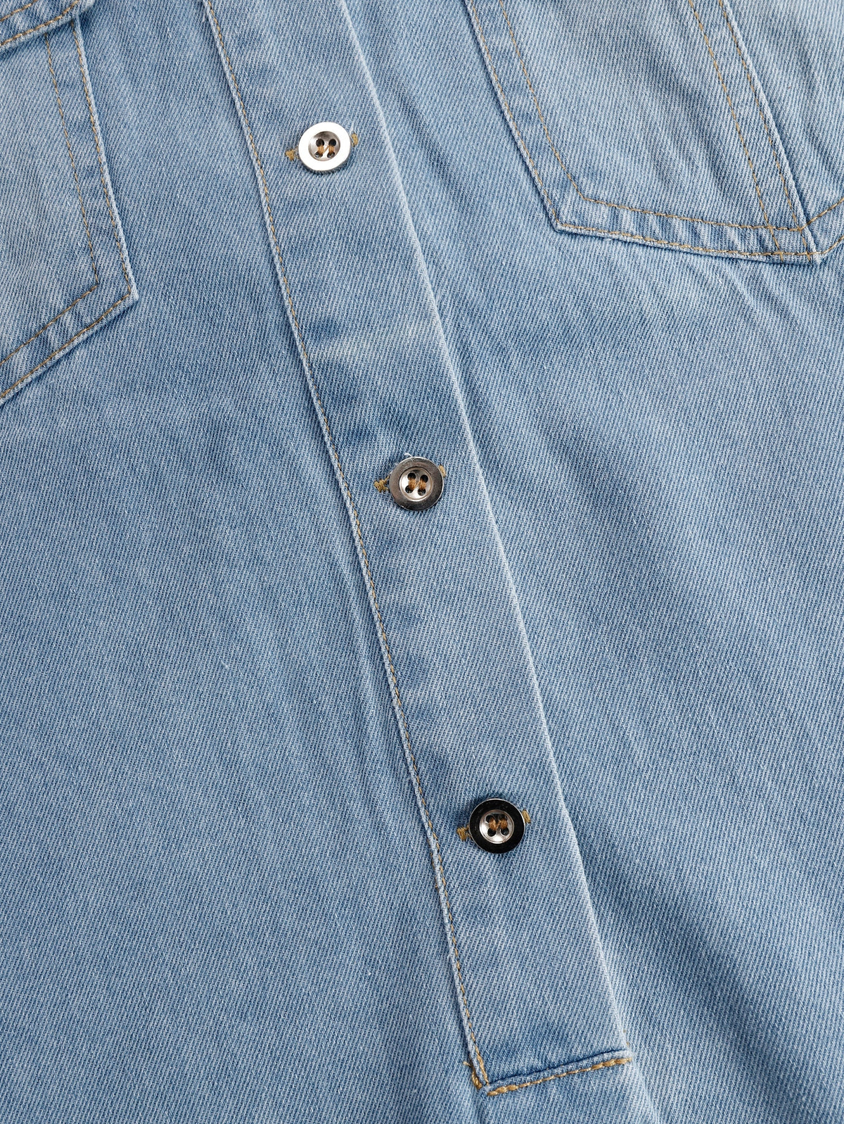 Casual Loose Vintage Denim Short-Sleeve Shirt Tassel Mini Dress