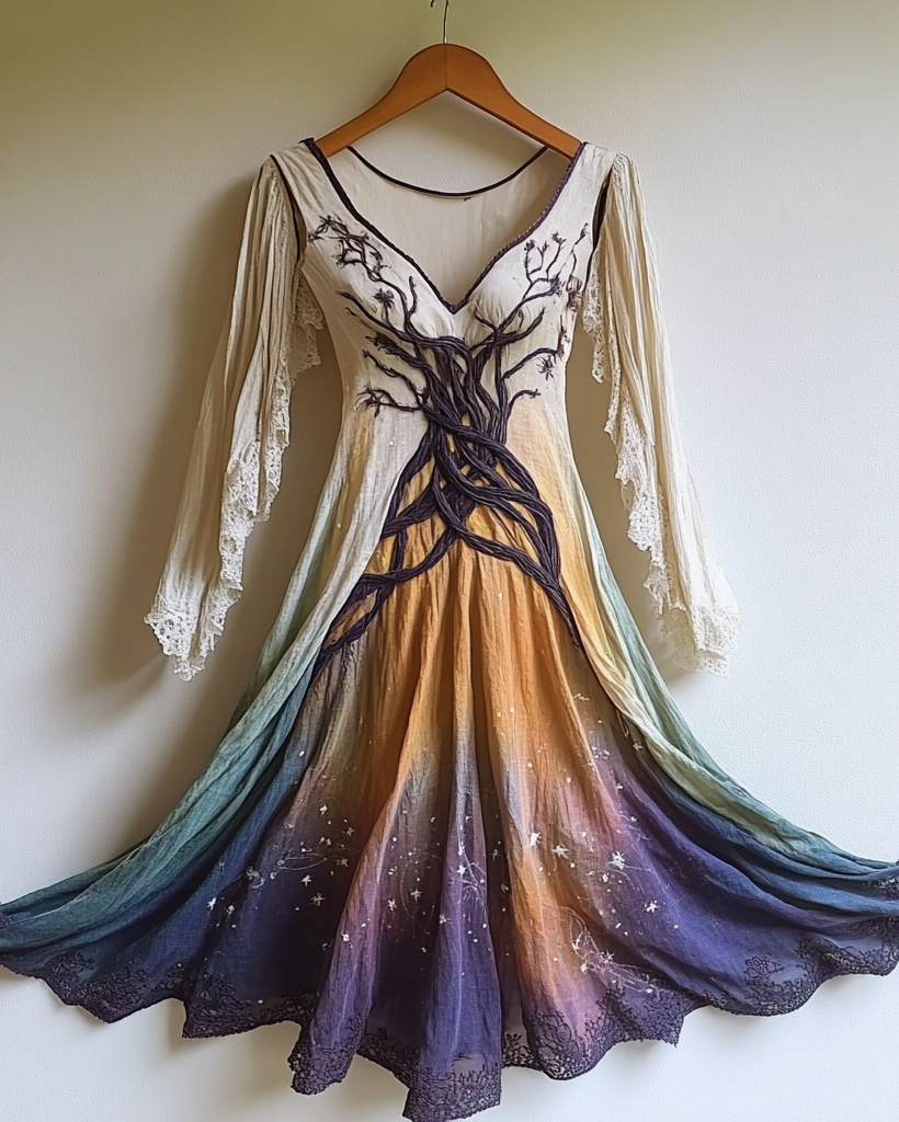 Summer Vacation Viking Theme Kettle Knot Irregular Handmade Dress 36a3